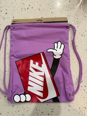 New Nike Drawstring Backpack with Mickey Logo Graphic
